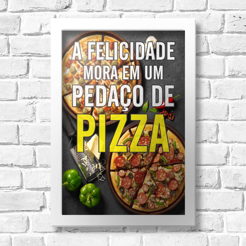 Quadro Decorativo - Restaurante felicidade pizza 